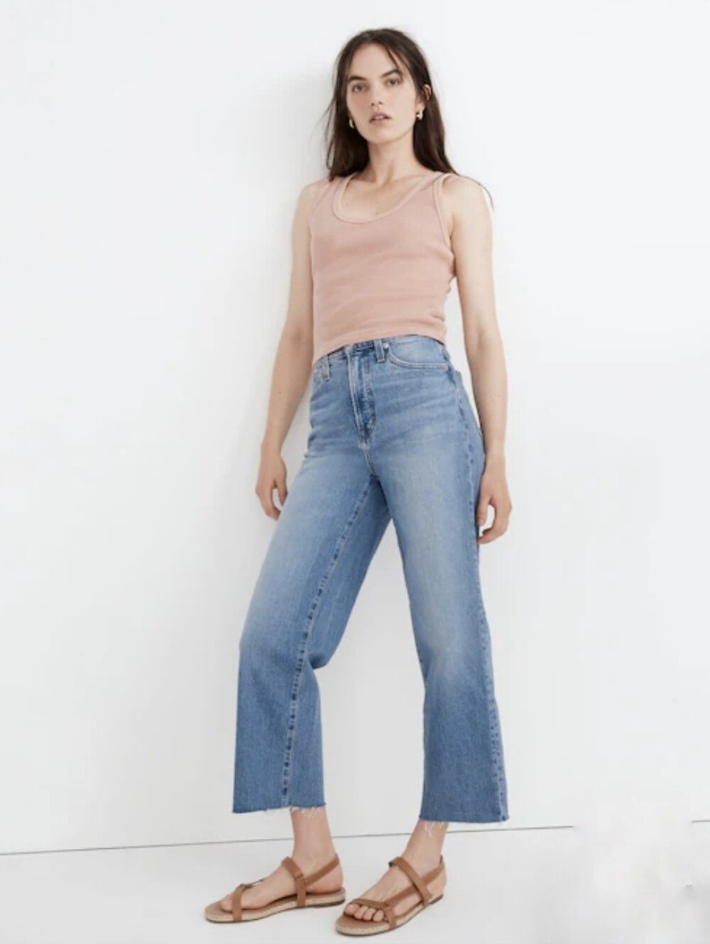 Madewell Wide Leg Crop Jeans 28 Light Wash Fitzgerald 100% Cotton 90s Minimalist